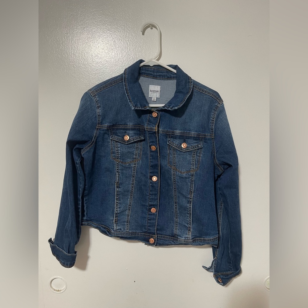 Kensie jeans blue dark wash fitted jacket